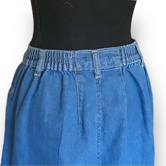 Woman Within Boho Denim Maxi Column Skirt Full Button Front Elastic Back Pocket… - Picture 5 of 11